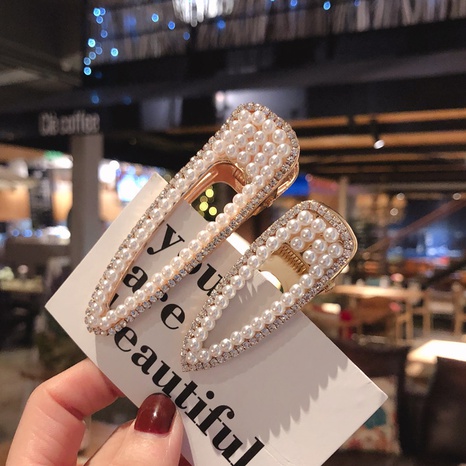 Koreanische Art Wassertropfen Imitation Perle Diamant Haarspange's discount tags