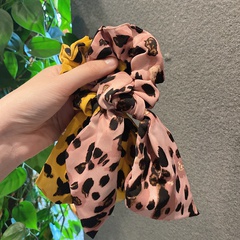 Korean fashion new style leopard print streamer hair scrunchies  wholesale