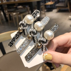 Korean style rhinestone imitation pearl hairpin