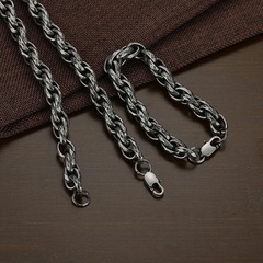 retro handmade twist chain stainless steel bracelet necklace