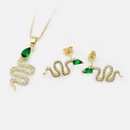 ensemble de collier de boucles d39oreilles serpent zircon plaqu or cuivrepicture11