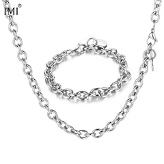 Wholesale Fashion Circle Chain Thick Titanium Steel Necklace Bracelet