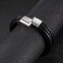 mens multilayer titanium steel handmade leather braided braceletpicture19