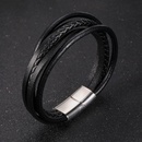 mens multilayer titanium steel handmade leather braided braceletpicture18