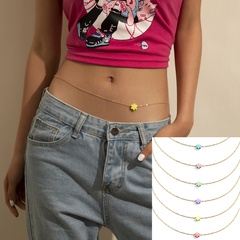 fashion acrylic star color single layer waist chain