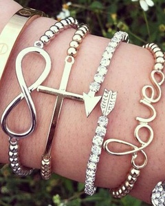 fashion knotted 8 word cross arrow combination bracelet