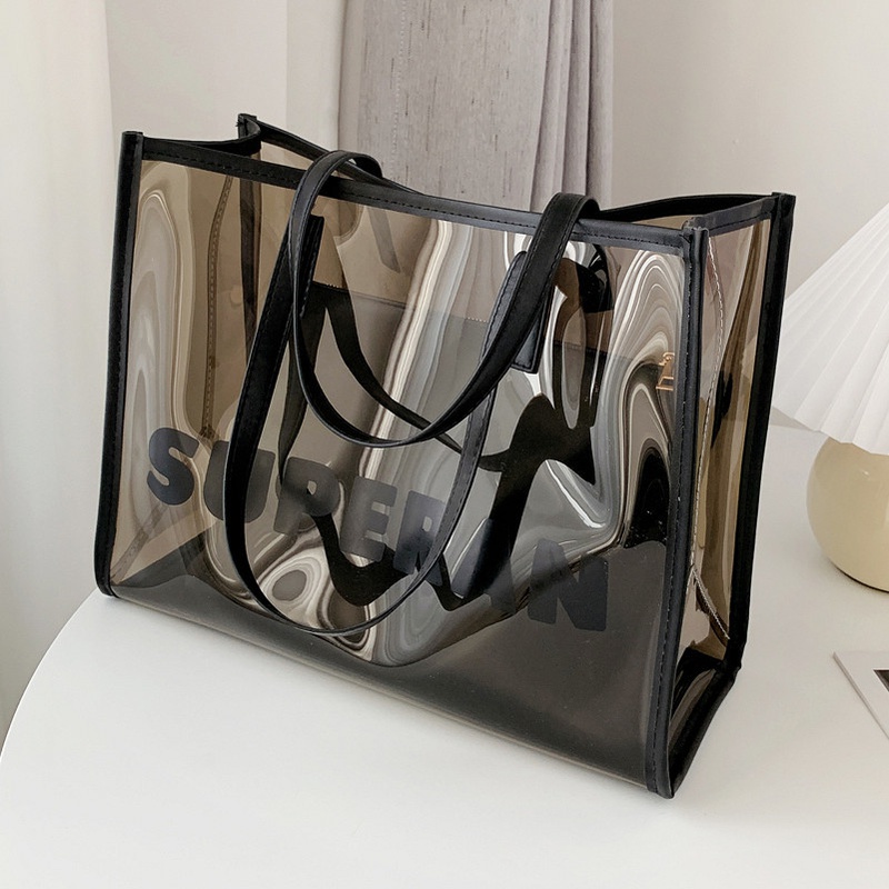 fashion simple new letter jelly transparent handbag