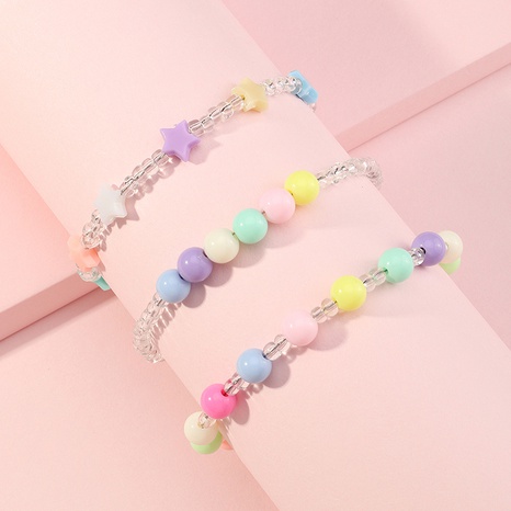 Bracelet pour enfants de perles de couleur de dessin animé mignon de style coréen's discount tags