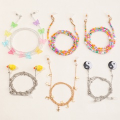 fashion simple mixed color rice bead glasses chain wholesale