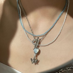fashion heart little angel pendent multi-layer necklace wholesale