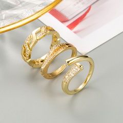 fashion irregular opening micro-inlaid zircon ring wholesale