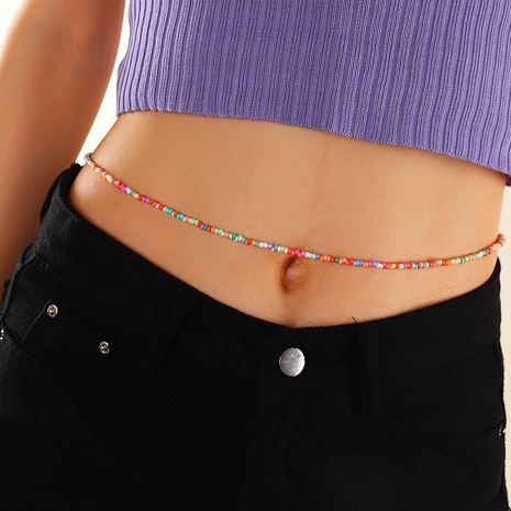 new Bohemian ethnic style colorful rice bead waist chain's discount tags