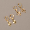 simple fashion style copper coconut tree leaf earringspicture9