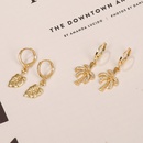 simple fashion style copper coconut tree leaf earringspicture10