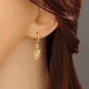 simple fashion style copper coconut tree leaf earringspicture12