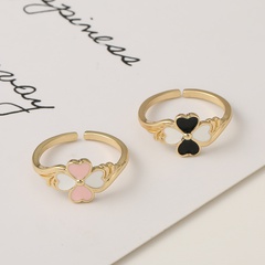 fashion new style copper micro-inlaid dripping oil flower open ring