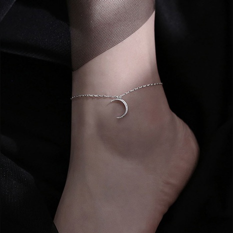 bracelet de cheville simple en cuivre de lune de style coréen's discount tags