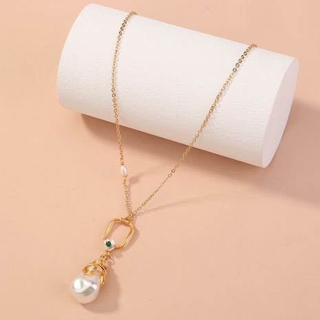 retro pearl long pendant single-layer necklace wholesale's discount tags