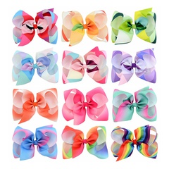 polygonal gradient color thread bubble flower bow hairpin