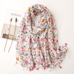 new korean fashion style yarn flower hit color scarf