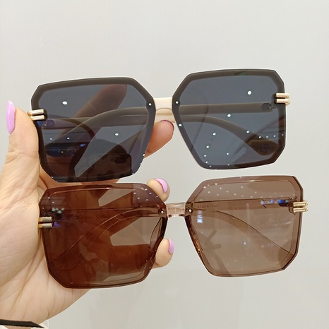 braune geometrische koreanische Sonnenbrille im neuen Modestil's discount tags
