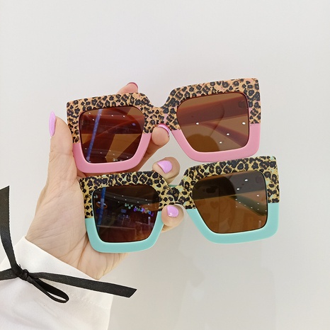 Mode gefrostete quadratische Leopardenmuster Farbe passend für Kinder Sonnenbrillen's discount tags