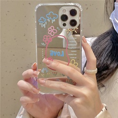 Korean graffiti oil painting flowers mirror mobile phone case
