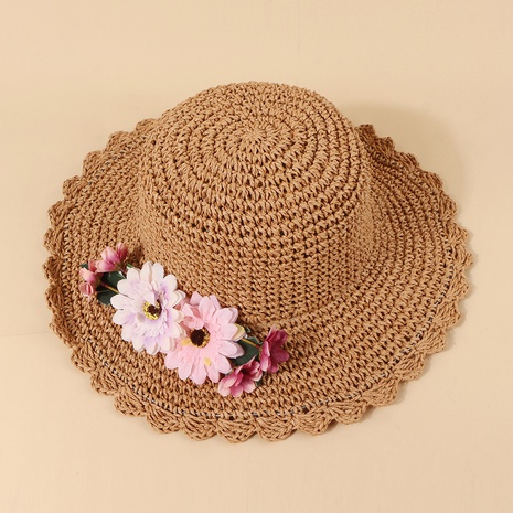 verano moda coreana nuevo estilo sombra sol crochet sombrero de paja NHTQ353812's discount tags