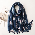 korean fashion new style printing blue flowers sunscreen shawl scarfpicture16
