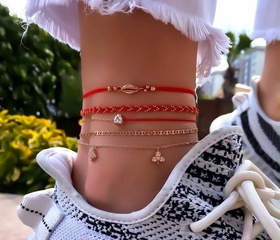 fashion style new alloy shell peach heart anklet four-piece set