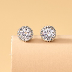 Korean simple geometric romantic diamond alloy earrings
