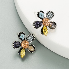 new style fashion pearl alloy flower earrings
