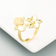 fashion brass goldplated butterfly flower inlaid zircon ringpicture14
