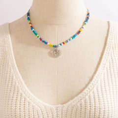 new style bohemian fashion colorful rice bead women's necklace