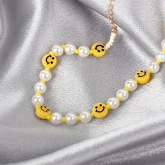 Mode Smiley Gesicht Perle Perlen Schlüsselbein Kette