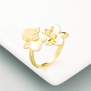fashion brass goldplated butterfly flower inlaid zircon ringpicture10