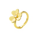 fashion brass goldplated butterfly flower inlaid zircon ringpicture12