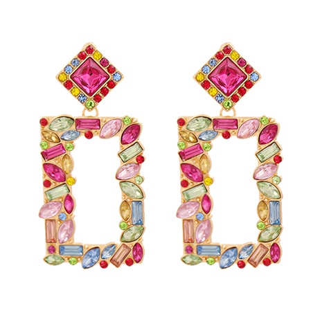fashion rectangular alloy colored diamond earrings's discount tags