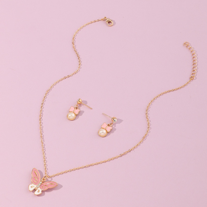 Bijoux Fantaisie Parures Bijoux | Core Nouveau Collier De Perles Pendentif Papillon Rose - AE78277