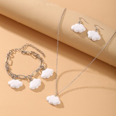 New Creative Simple Fashion Cute Cloud Earring Necklace Bracelet Set