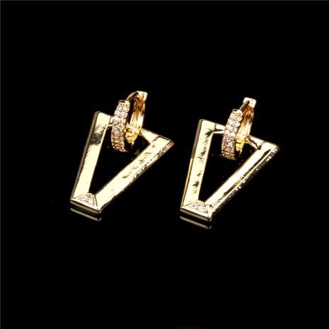 fashion diamond-studded V-shaped letter copper gold-plated earrings NHPY355379's discount tags