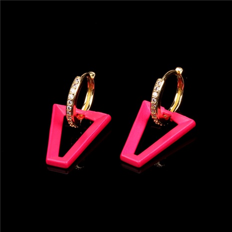 fashion diamond geometric triangle paint earring   NHPY355381's discount tags