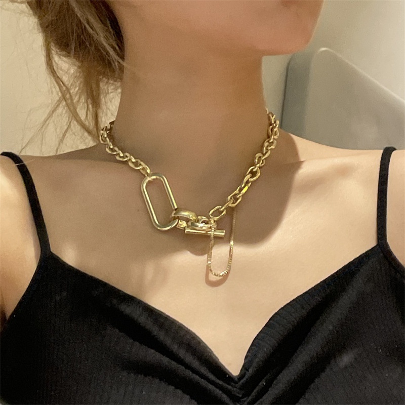 fashion thick chain geometric necklace bracelet wholesale