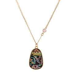 fashion color abalone shell pendant chain necklace