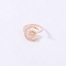 Simple star and moon micro diamond zircon adjustable copper ringpicture11