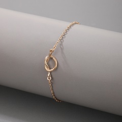 simple geometric fashion knotted alloy anklet
