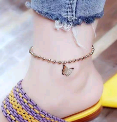 Koreanische Mode einfache süße Schmetterling Titan Stahl Fußkettchen