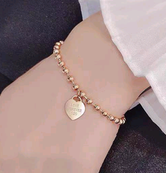 Korean fashion sweet OL simple love titanium steel bracelet