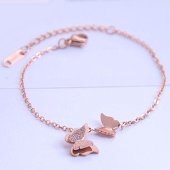 Korean fashion sweet OL simple butterfly titanium steel bracelet