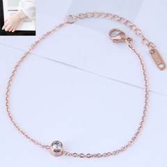 Korean fashion sweet OL simple single zircon titanium steel bracelet